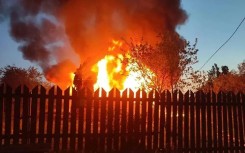 Moscow Region Governor Andrey Vorobyov posted a photo of a burning building following the barrage