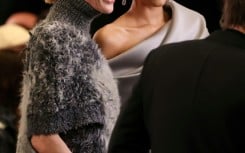 US-Australian actress Cate Blanchett (L) and US actress Zendaya (R) attend the Louis Vuitton 2027 fashion show