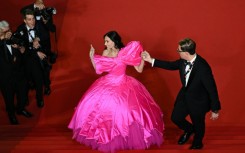 Demi Moore does Barbie at the Cannes Film Festival in a gown by edgy French label Matieres Fecales