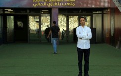 Belgacem (Belgasem) Haftar, Director General of the Libyan Development and Reconstruction Fund (LDRF), stands near one of the doors to the pitch inside Benghazi International Stadium in Benghazi on May 22, 2026