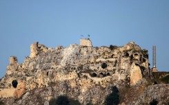 An Israeli flag flies over Beaufort Castle in southern Lebanon as Israel extends ints ground operation deeper into the country