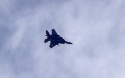 An Israeli fighter jet flies over the southern Lebanese area of Marjayoun on June 3
