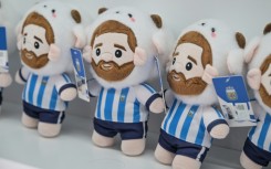 A Lionel Messi stuff toy
