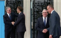 French and German leaders Macron and Merz arrive at 10 Downing Street