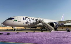 A Riyadh Air Boeing 787-9 Dreamliner aircraft of c at King Khalid International Airport