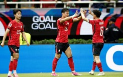 Oh Hyeon-gyu (centre) celebrates after scoring South Korea's winner in their World Cup winner