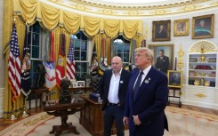 President Donald Trump in the Oval Office shortly after the US-Iran deal was announced