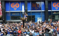 The Knicks parade drew a huge security detail of New York police officers