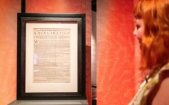 The exhibition comes as the US gears up for the 250th anniversary of the nation's July 4, 1776, Declaration of Independence