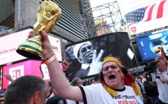 World Cup fans have swarmed on Times Square in New York