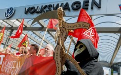 Protests took place at Volkswagen plants across Germany