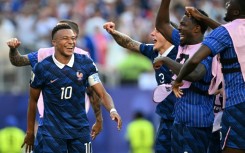 Kylian Mbappe celebrates with his teammates after France beat Paraguay in the last 16 of the World Cup last weekend