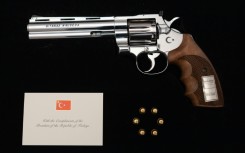 NATO leaders received the highly unusual gift of a revolver and six bullets