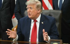 President Donald Trump has said US forces were striking Iran, and that a blockade was being reimposed on Iranian ports