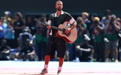 Justin Bieber took to the guitar during the World Cup half-time show