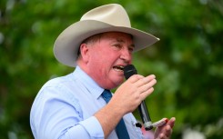 Former deputy prime minister Barnaby Joyce was being interviewed on national broadcaster on Monday night when he interrupted the one-on-one to shriek "sit down!"
