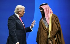Trump with Crown Prince Mohammed bin Salman at the US-Saudi investment forum in Washington in November 2025