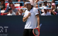 American Taylor Fritz celebrates his victory over Rafael Jodar in the ATP Washington final