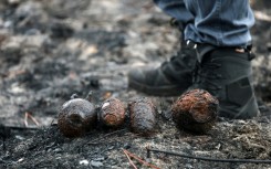 Shells from World War II in Le Porge, south-western France