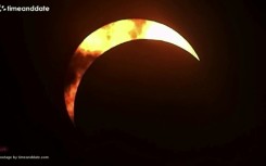 Partial solar eclipse under way over Norway's southwest coast