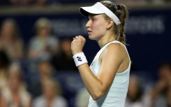 World number two Elena Rybakina of Kazakhstan celebrates defeating Japan's Naomi Osaka to reach the semi-finals of the WTA Toronto Masters, where she will face fourth-ranked Coco Gauff