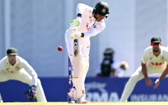 Tanzid Hasan plays a shot on the second day of the first Test