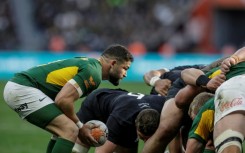 South Africa scrum-half Cobus Reinach prepares to put the ball into a scrum during the Cape Town Test against New Zealand