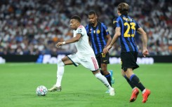 Kylian Mbappe in action for Real Madrid during the Spanish side's 2-1 win over Inter Milan in the Champions League on Tuesday