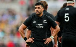 Richie Mo'unga of New Zealand looks on against South Africa during the second half at M&T Bank Stadium on September 12, 2026 in Baltimore, Maryland