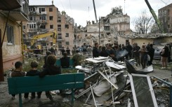 President Volodymyr Zelensky said three of the 18 victims of the strike in Pryluky were just 12 months old