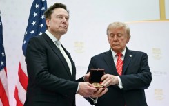 US President Donald Trump presents the National Medal of Science to Elon Musk