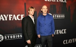 Tom Rhys Harries and James Watkins attend the Toronto fan screening of DC Studios' body horror film 'Clayface'